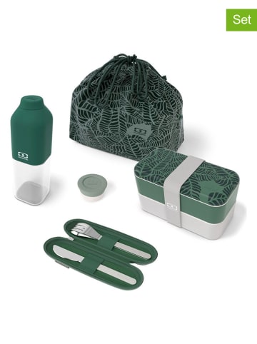 Monbento 8-delige lunchset "Jungle" groen/grijs