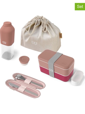Monbento 8tlg. Lunch-Set in Rosa/ Creme