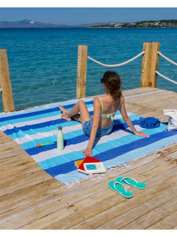 Towel to Go Strandtuch "Towel To Go - Palermo" in Türkis/ Blau - (L)200 x (B)200 cm