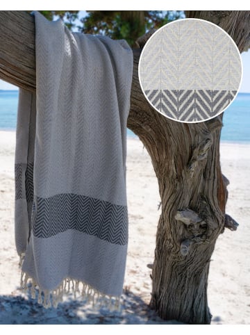 Towel to Go Strandtuch "Balik" in Grau - (L)180 x (B)100 cm