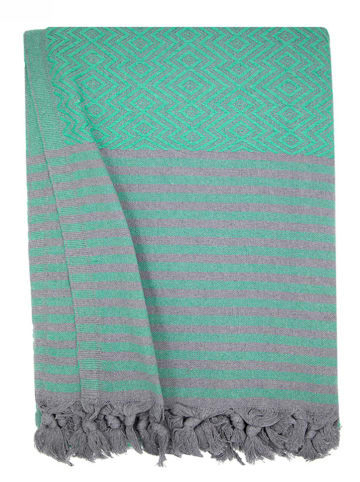 Towel to Go Strandtuch "Atil XXL" in Mint/ Grau - (L)250 x (B)200 cm