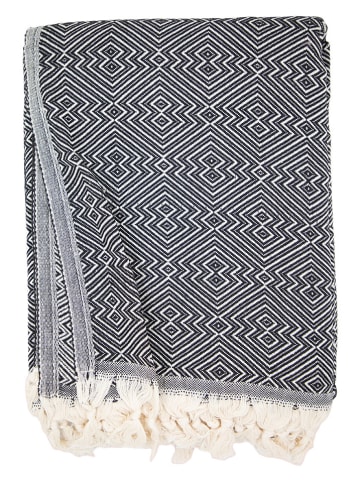 Towel to Go Strandtuch "Atom XXL" in Schwarz/ Weiß - (L)250 x (B)200 cm