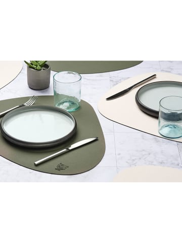 Björn 6-delige set: placemats groen/crème - (L)44 x (B)37 cm