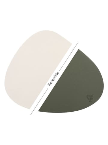 Björn 6-delige set: placemats groen/crème - (L)44 x (B)37 cm