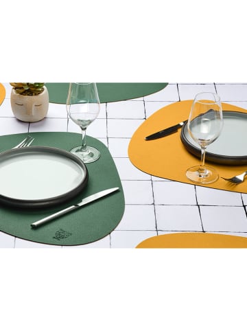 Björn 6er-Set: Tischsets in Grün/ Senf - (L)44 x (B)37 cm