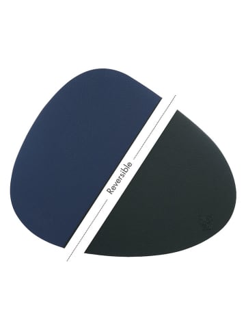 Björn 6-delige set: placemats donkerblauw/antraciet - (L)44 x (B)37 cm