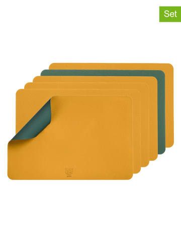 Björn 6er-Set: Tischsets in Senf/ Grün - (L)44,5 x (B)30 cm