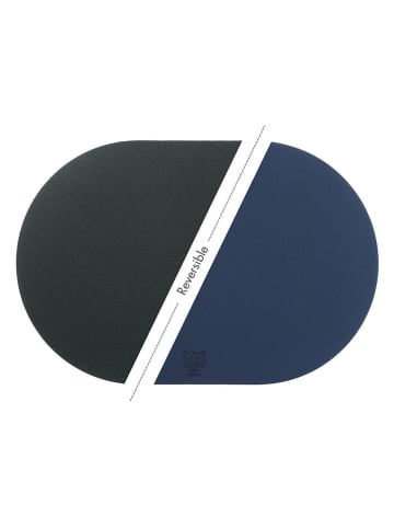 Björn 6-delige set: placemats donkerblauw/antraciet - (L)44,5 x (B)30 cm