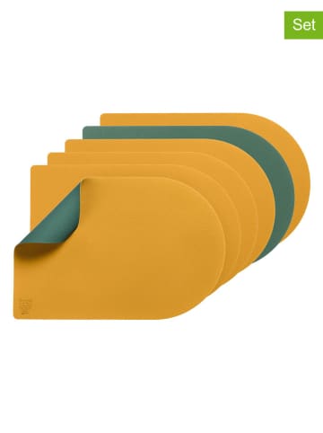 Björn 6er-Set: Tischsets in Senf/ Grün - (L)44,5 x (B)30 cm