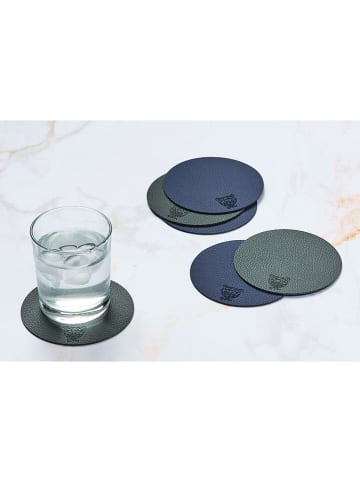 Björn 6-delige set: omkeerbare onderzetters donkerblauw/antraciet - Ø 10 cm
