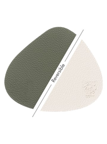 Björn 6er-Set: Wende-Untersetzer in Creme/ Grün - (L)13 x (B)11 cm