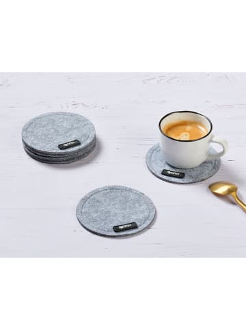 Björn 6-delige set: onderzetters grijs - Ø 10 cm