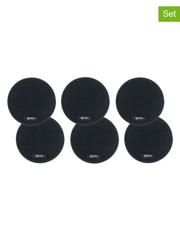 Björn 6-delige set: onderzetters zwart - Ø 10 cm