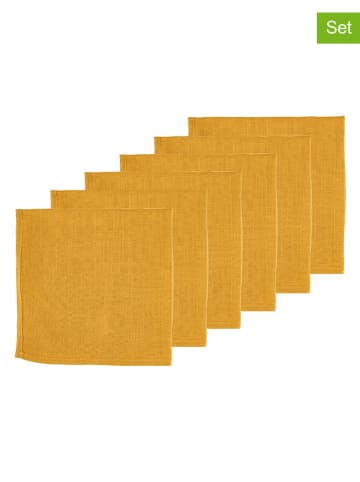 Björn 6-delige set: servetten mostergeel - (L)40 x (B)40 cm