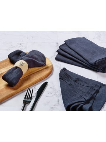 Björn 6-delige set: servetten donkerblauw - (L)40 x (B)40 cm