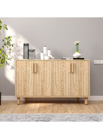Scandinavia Concept Kommode ''Rodney'' in Hellbraun - (B)120 x (H)73 x (T)29,6 cm