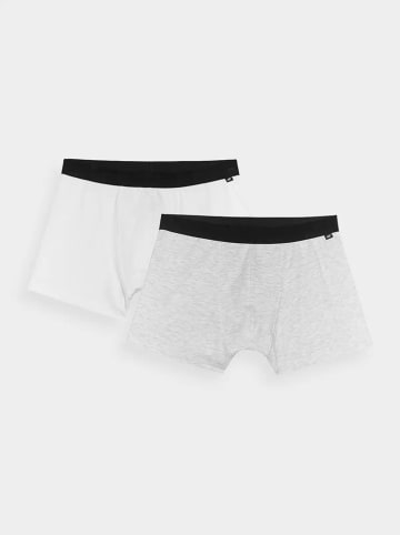 4F 2er-Set: Boxershorts in Weiß/ Grau