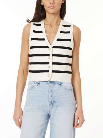 Scotch & Soda Gebreide gilet wit/zwart