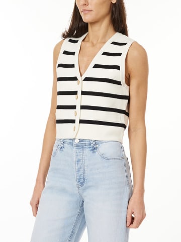 Scotch & Soda Gebreide gilet wit/zwart
