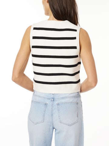 Scotch & Soda Gebreide gilet wit/zwart