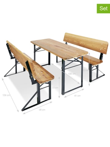 Pinolino 3tlg. Kinderfestzeltgarnitur "Sepp mit Lehne" in Natur