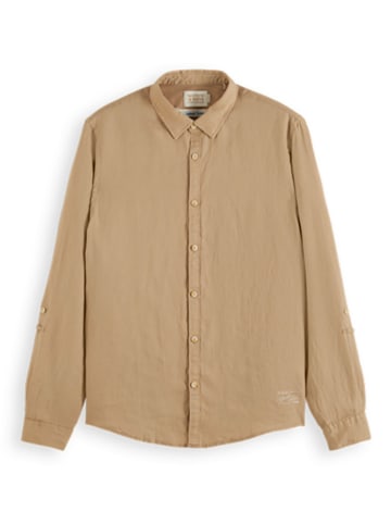Scotch & Soda Lniana koszula - Regular fit - w kolorze jasnobrązowym