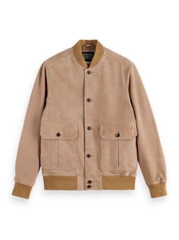 Scotch & Soda Leren jas lichtbruin