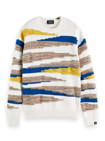 Scotch & Soda Sweter w kolorze białym ze wzorem