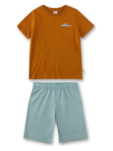 Sanetta Pyjama in Hellblau/ Hellbraun