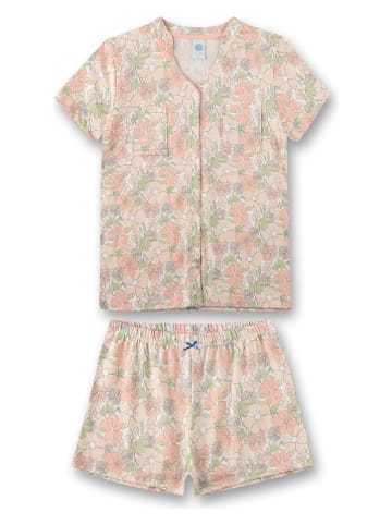 Sanetta Pyjama in Beige/ Apricot/ Grün