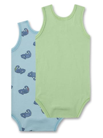 Sanetta 2-delige set: rompers groen/lichtblauw