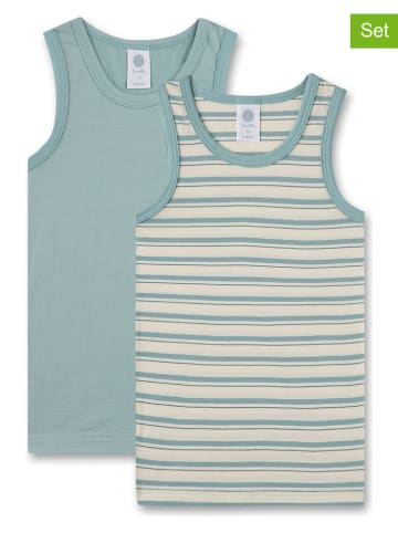 Sanetta 2-delige set: onderhemden in groengrijs/beige