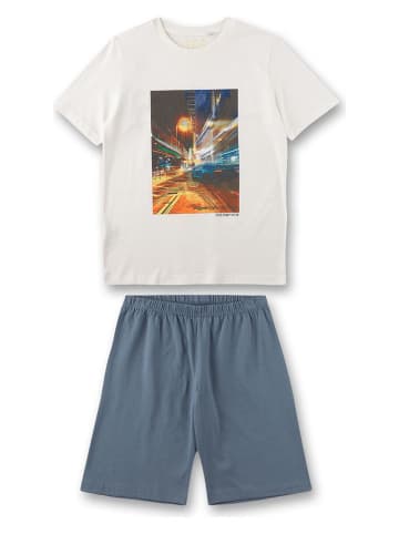 Sanetta Pyjama beige/donkerblauw