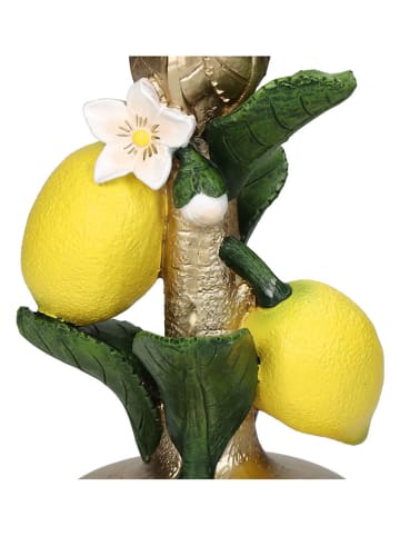 Kersten Kaarshouder "Lemon" geel/groen/goudkleurig - (H)18 x Ø 10 cm