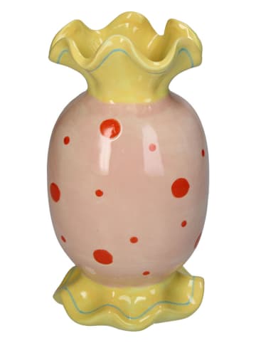 Kersten Vaas "Candy" lichtroze/geel - (B)12 x (H)23 x (D)11 cm