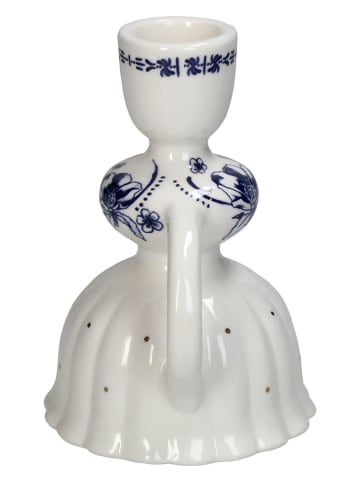 Kersten Kerzenständer "Cup" in Weiß/ Dunkelblau - (B)10 x (H)12 x (T)8 cm