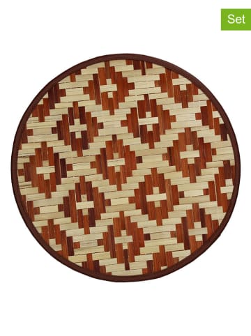 Kersten 6er-Set: Tischsets in Braun/ Beige - Ø 35 cm