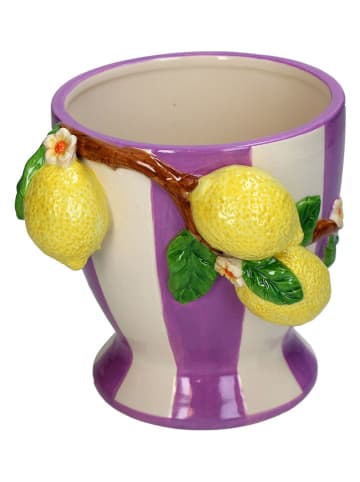 Kersten Blumentopf "Lemon" in Lila/ Gelb/ Creme - (H)14 x Ø 15 cm