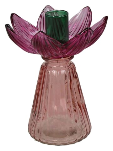 Kersten Kaarshouder "Flowers" lichtroze/roze - (H)14 x Ø 11 cm