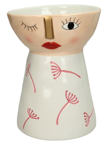 Kersten Blumentopf ''Face'' in Beige/ Creme - (H)25 x Ø 14 cm
