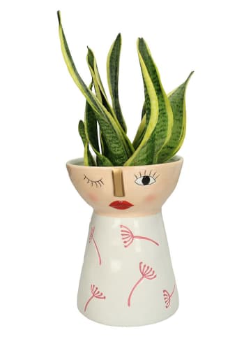Kersten Blumentopf ''Face'' in Beige/ Creme - (H)25 x Ø 14 cm