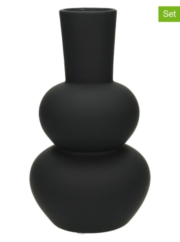 Kersten 2er-Set: Vasen in Schwarz - (H)20 x Ø 11 cm
