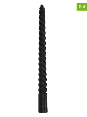 Kersten 2-delige set: staafkaarsen zwart - 2x 4 stuks