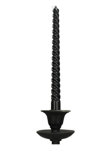 Kersten 2-delige set: staafkaarsen zwart - 2x 4 stuks