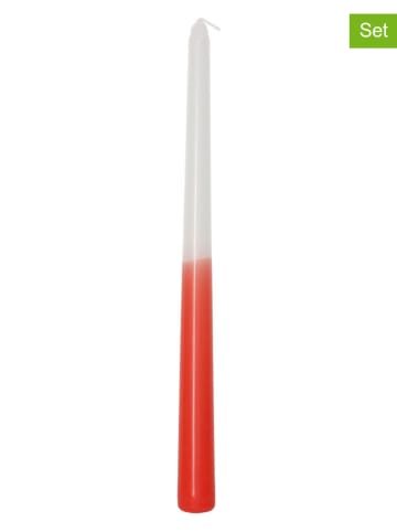 Kersten 2-delige set: staafkaarsen rood - 2x 4 stuks