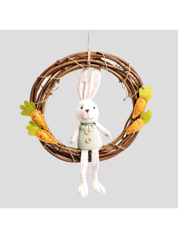 Homla Dekohänger "Lupe" in Weiß/ Hellbraun - Ø 33 cm