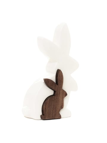 Homla Dekoracja "Hare" w kolorze biało-brązowym - 13 x 23 cm