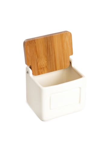 Homla Voorraadpot "Lipper" crème/lichtbruin - (B)11,5 x (H)10 cm