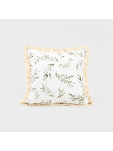 Homla Kissenhülle "Pistacio" in Weiß/ Grün - (L)45 x (B)45 cm