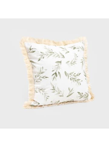 Homla Kussenhoes "Pistacio" wit/groen - (L)45 x (B)45 cm
